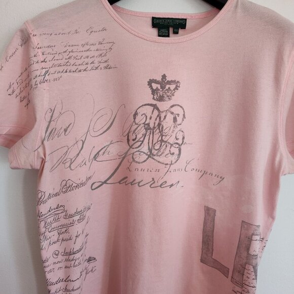Ladies SZ PS R Lauren Jeans Powder Pink T-Shirt - Picture 2 of 4